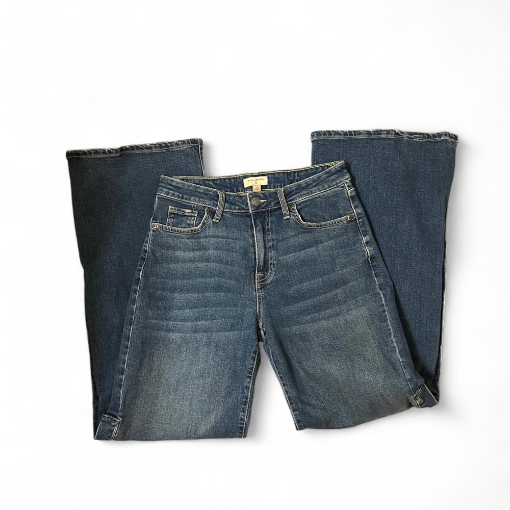 Nili Lotan Blue Flare Wide Leg Jeans
